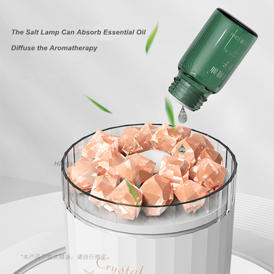 Portable Crystal Himalayan Salt Lamp Ultrasonic Air Humidifier With Soothing Atmosphere Lamp