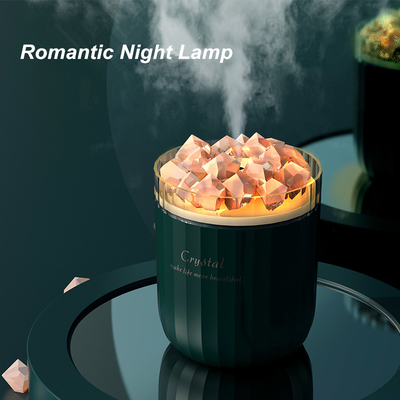 Portable Crystal Himalayan Salt Lamp Ultrasonic Air Humidifier With Soothing Atmosphere Lamp